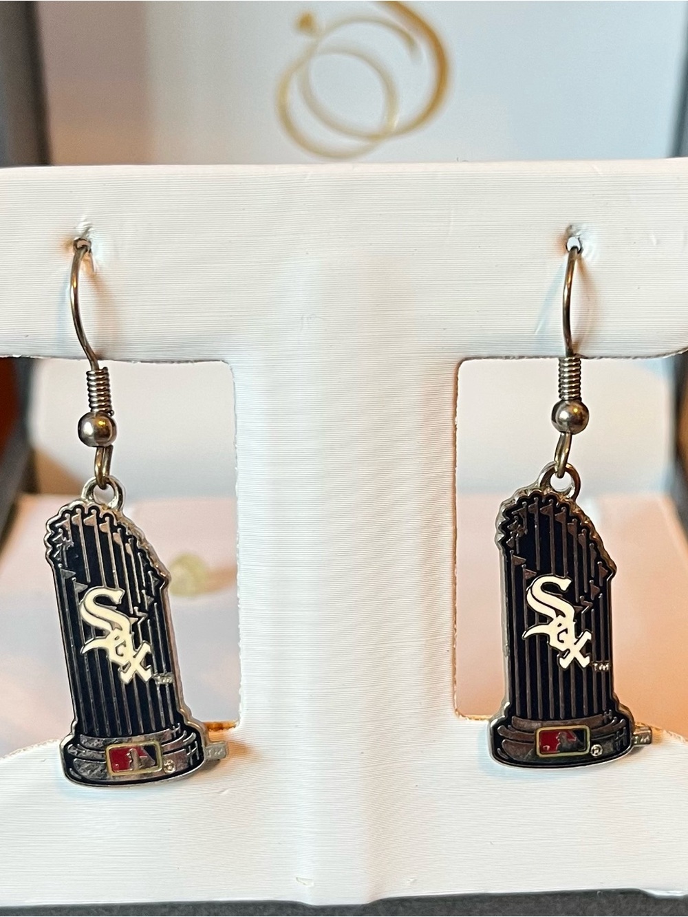 Silver and Black Trophy Earrings